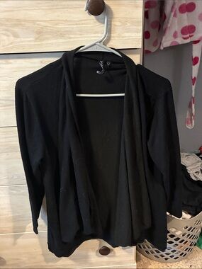 Black Open-Front Women's Cardigan Sweater